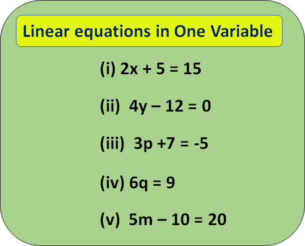 Linear equations in one variable