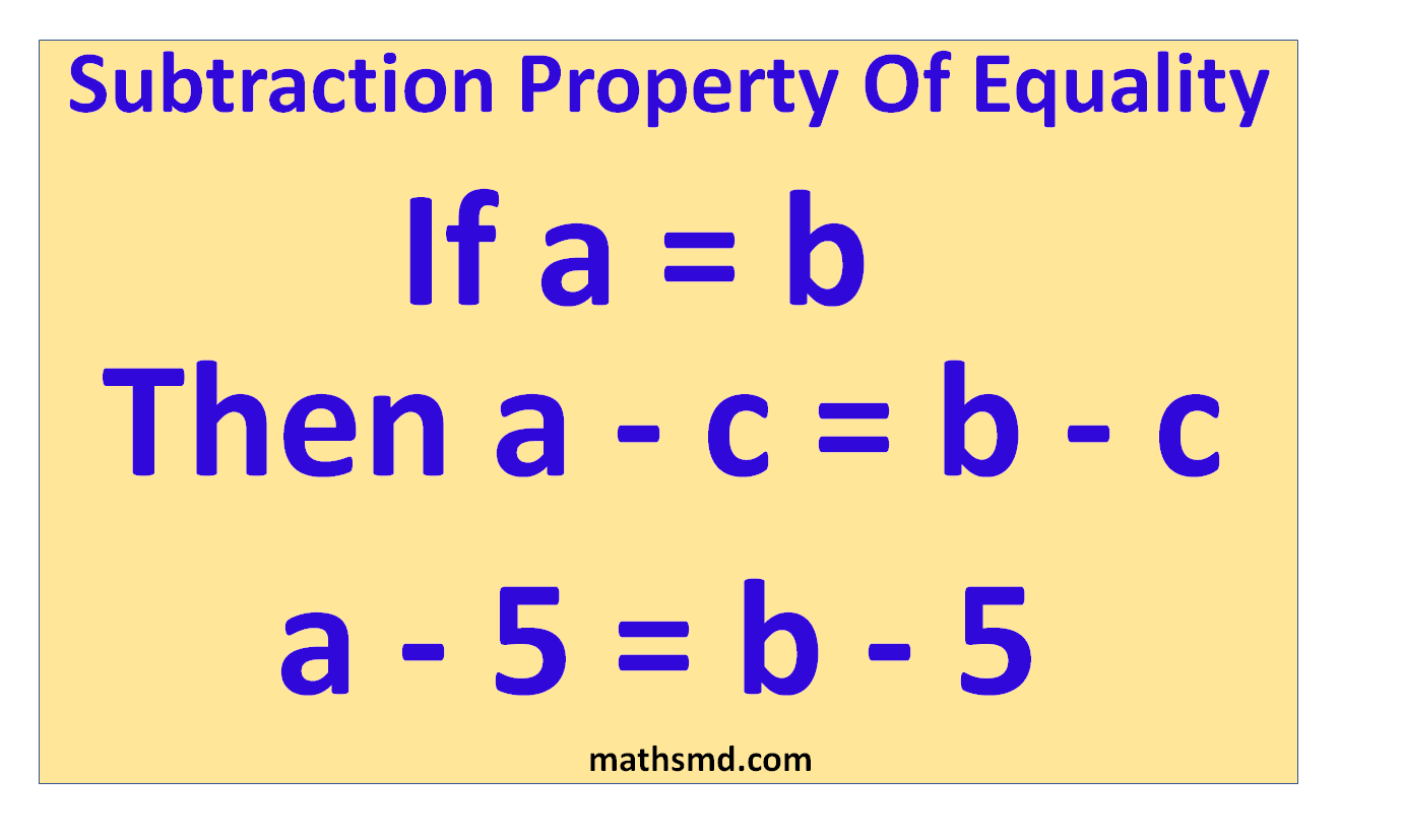 Subtraction Property Of Equality Definition Examples MathsMD