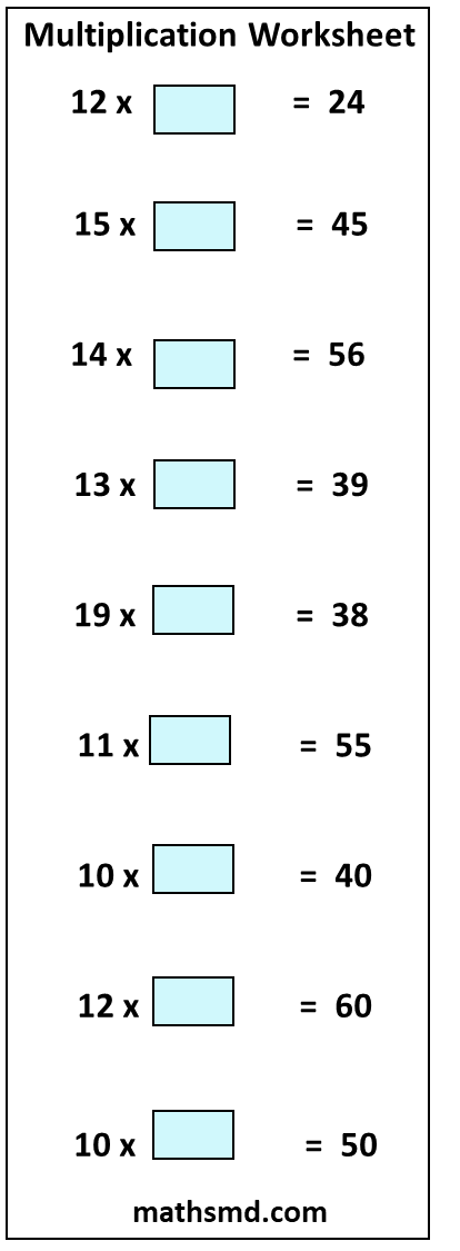 Multiplication Live Worksheet For Class 4