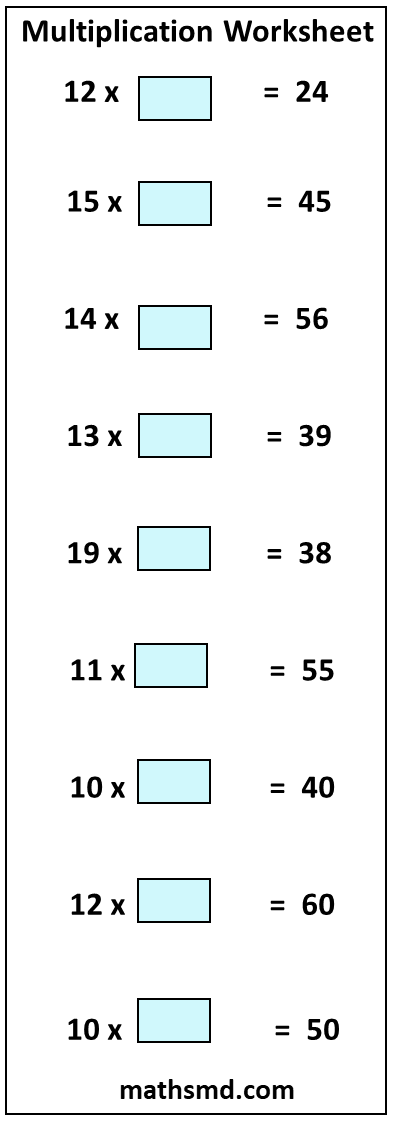 Multiplication Worksheet For Class 1 21 MathsMD