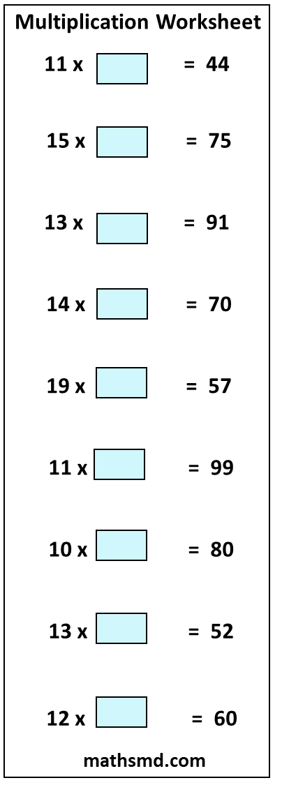 Multiplication Worksheet For Class 1 22 MathsMD