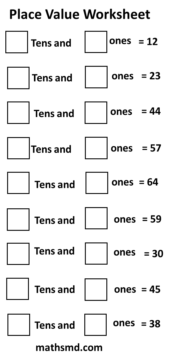 Place Value - Worksheet With Answers - MathsMD